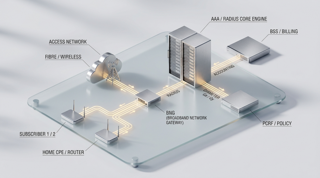 Checklist for evaluating a telecom AAA platform — criteria for ISP network authentication and access control